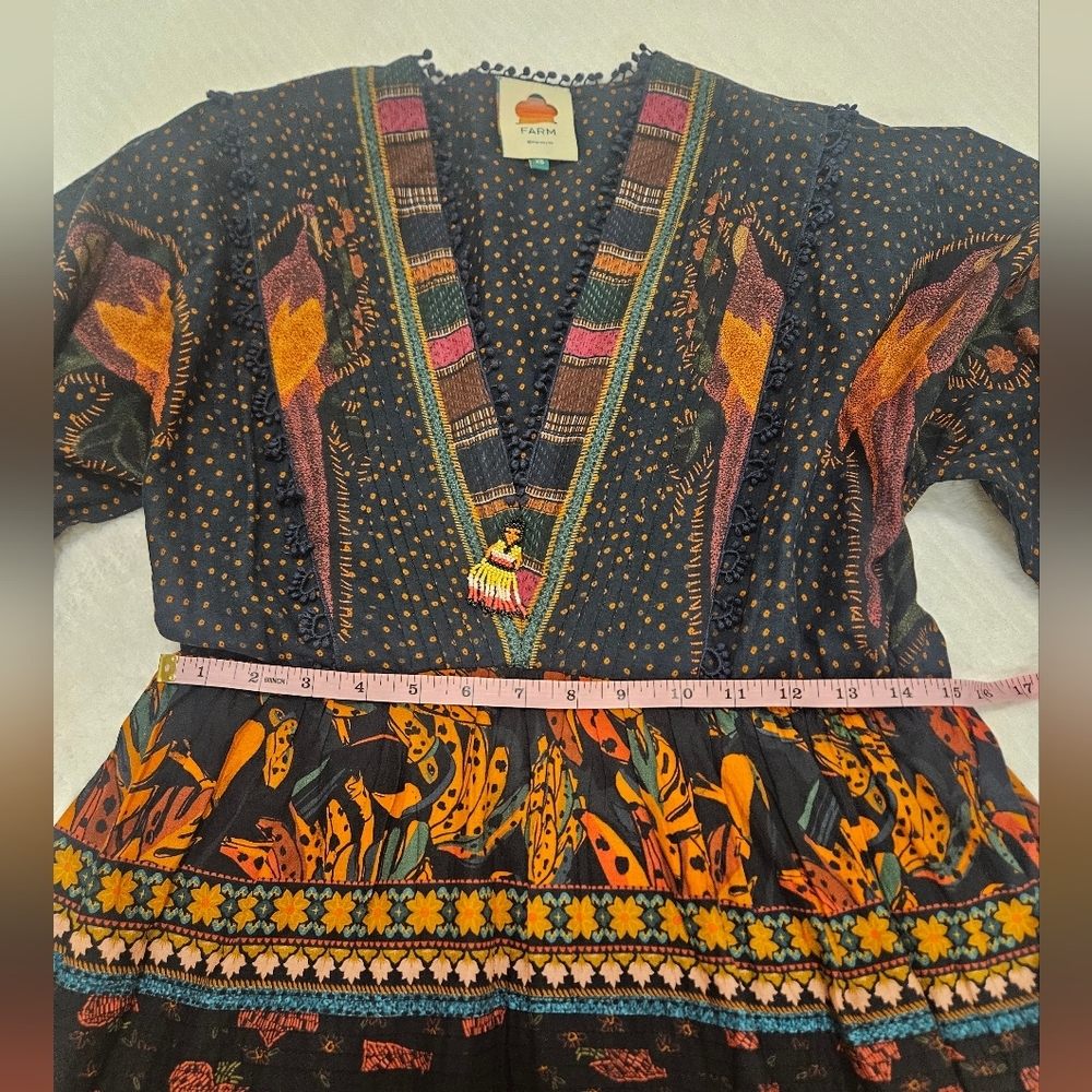 Farm Rio Mixed Patchwork Boho Minidress Size XS - Picture 10 of 16